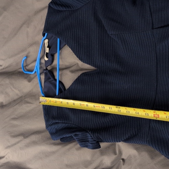 Annabella Blue Textured Mini Dress Size Large - Picture 9 of 10